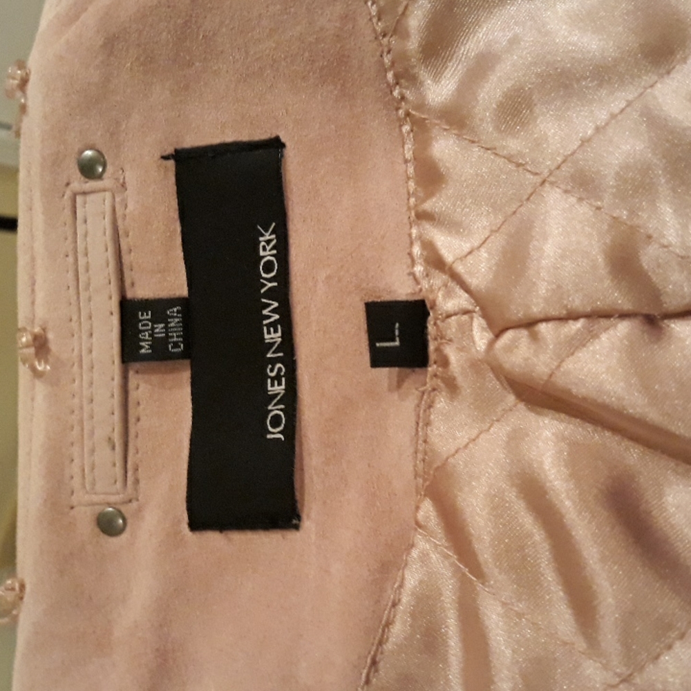 💗💗Vintage Jones New York Pink Suede Leather Jacket. Size L - Picture 6 of 7